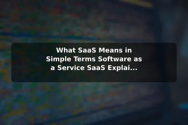 What SaaS Means in Simple Terms Software as a Service SaaS Explained for Beginners