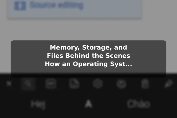 Memory, Storage, and Files Behind the Scenes How an Operating System Works and Why It Matters