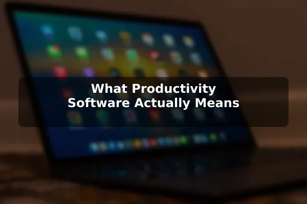What Productivity Software Actually Means