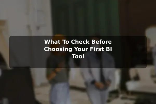 What To Check Before Choosing Your First BI Tool