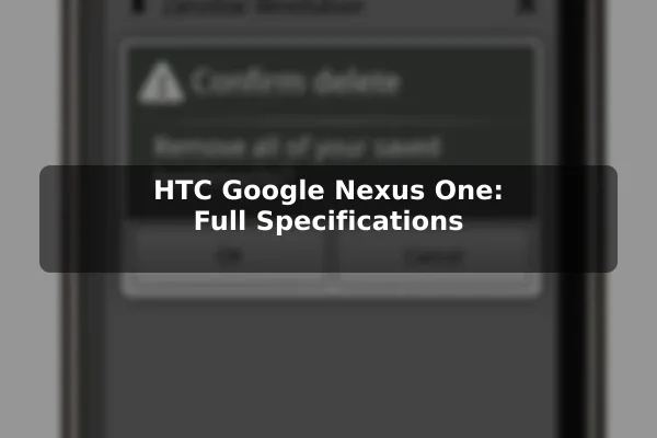 HTC Google Nexus One: Full Specifications