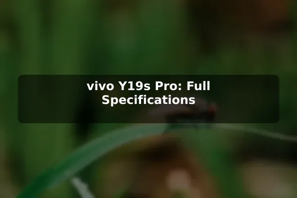 vivo Y19s Pro: Full Specifications